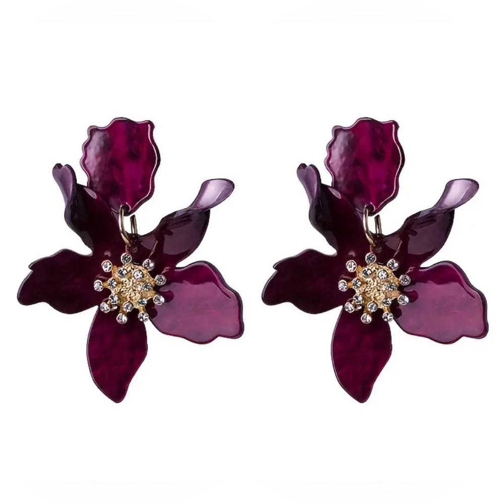 Flower drop earrings M677 - Picture 1 of 4